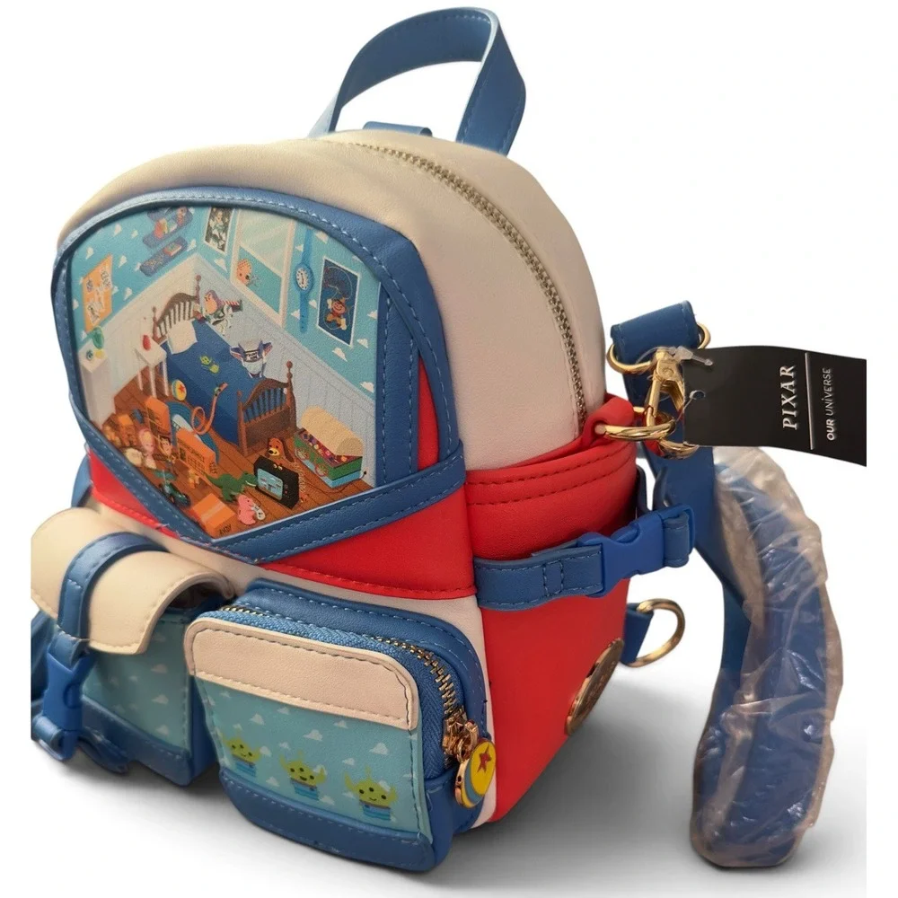 New Our Universe Disney Pixar Toy Story Andy's Room Crossbody Bag Backpack Conv.